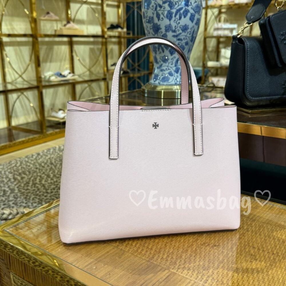 Tory Burch Blake Textured Small Tote 180483 $350 Coral